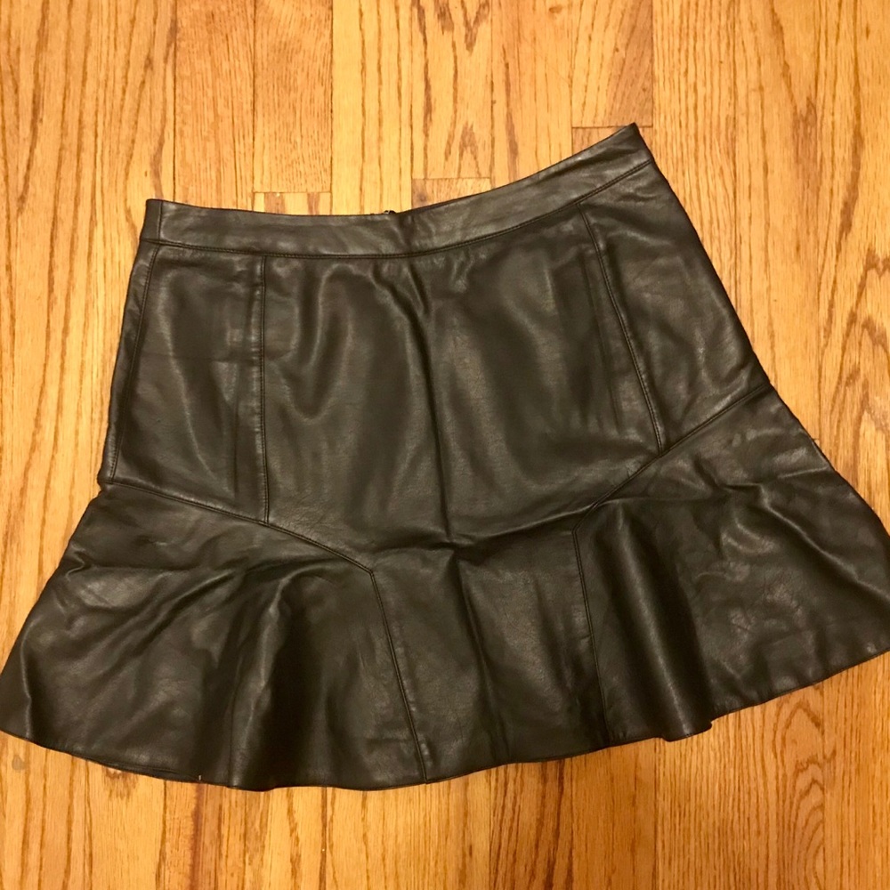 Black leather skater skirt, Small - $25